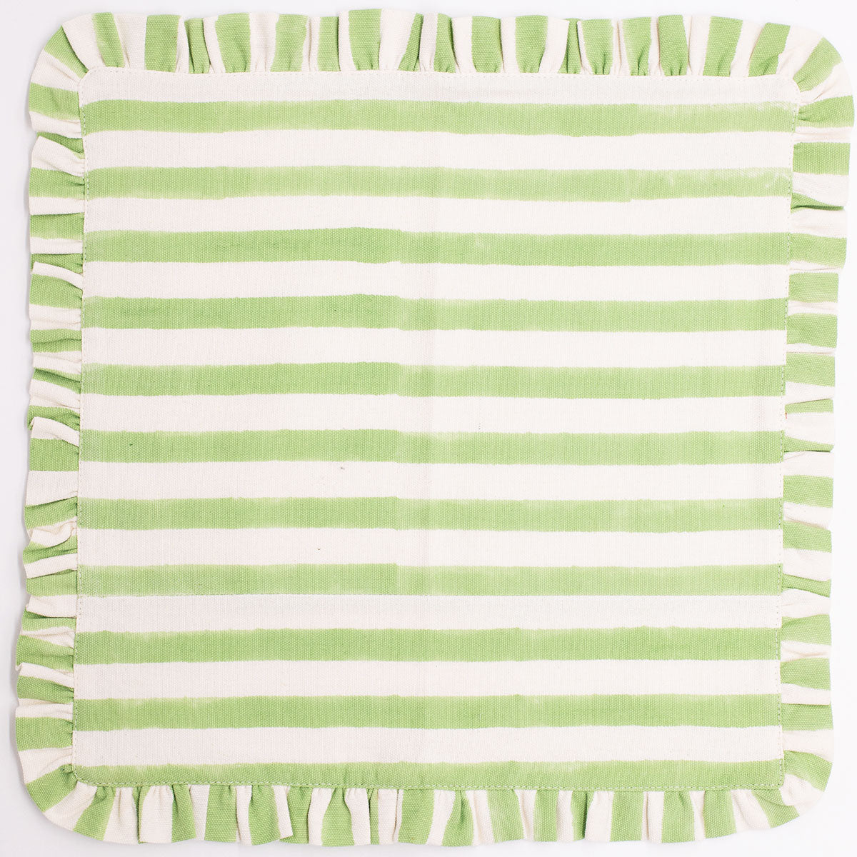 VIENNA GREEN Stripe Ruffle Placemat