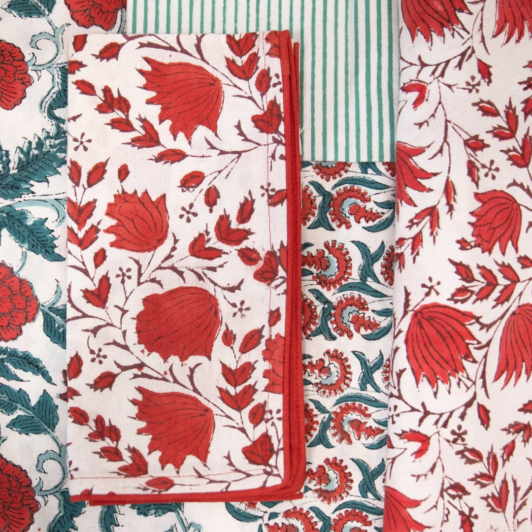 PETAL Rouge Blockprint Napkins