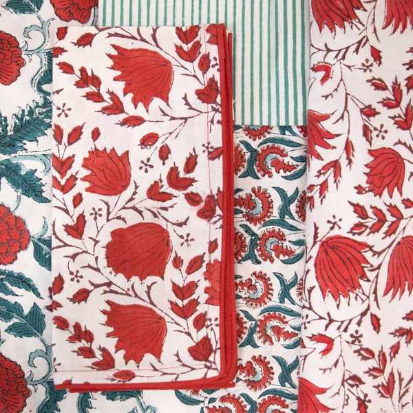 PETAL Rouge Blockprint Napkins