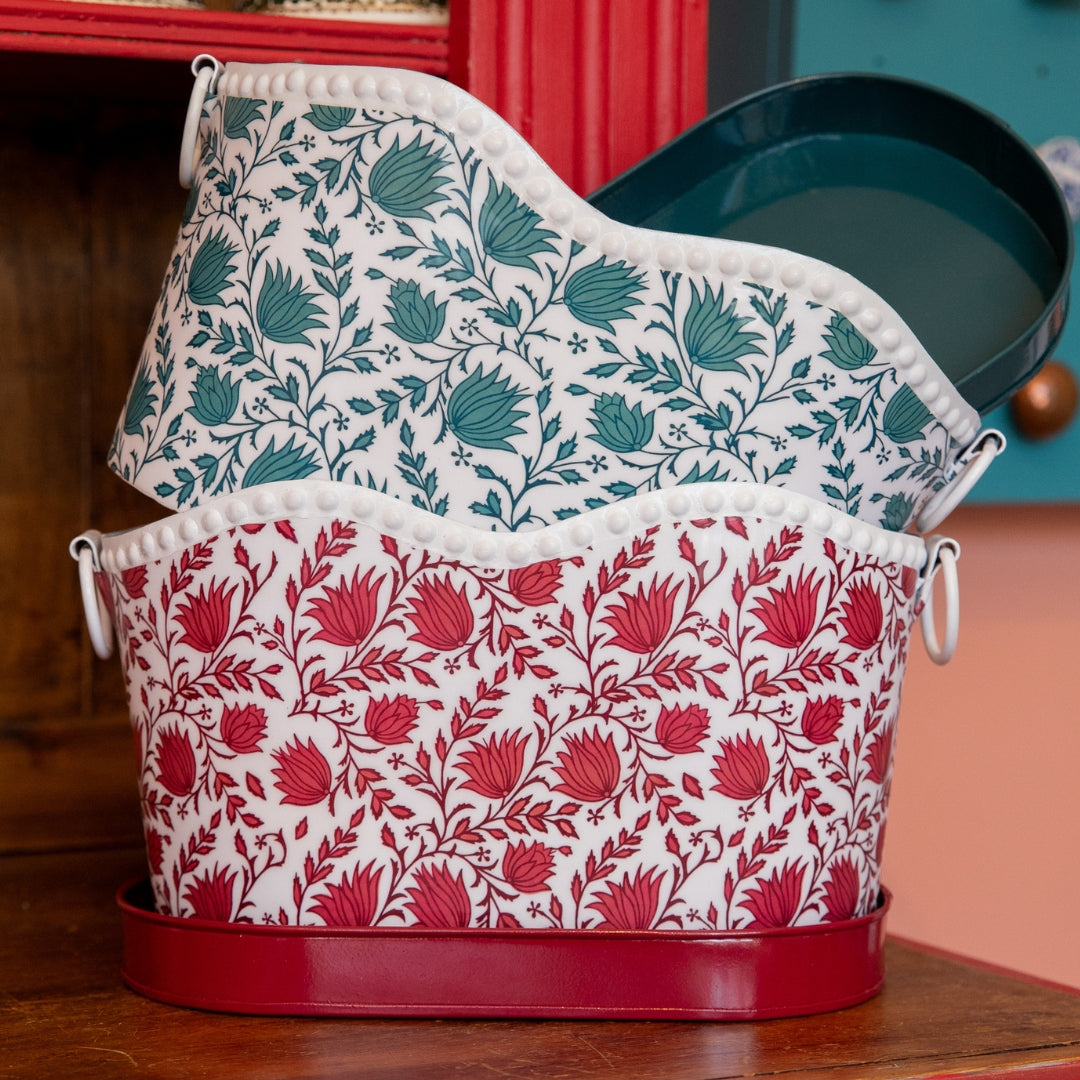 PETAL Tabletop Iron Planter & Tray Set