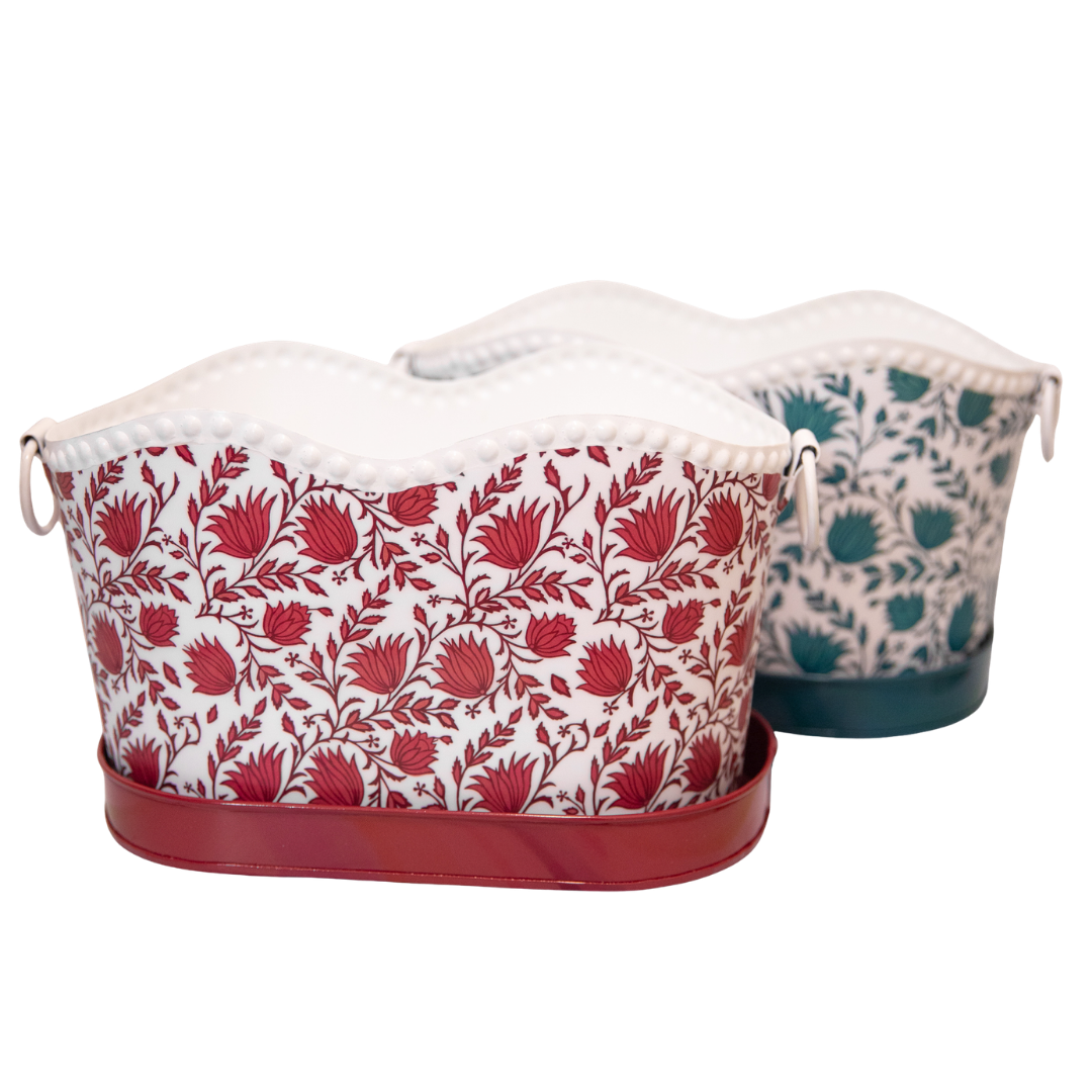 PETAL Tabletop Iron Planter & Tray Set