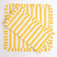 AMALFI LEMON Stripe Ruffle Placemat