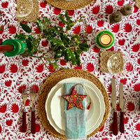 PETAL Rouge Blockprint Tablecloth