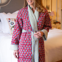 CLARET BUTI Quilted Long Dressing Gown