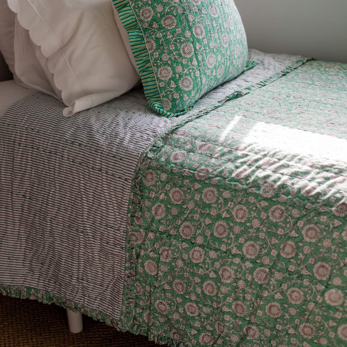 RIO Reversible Kantha Bed Quilt