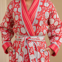 ZINAT ROUGE Quilted Long Dressing Gown