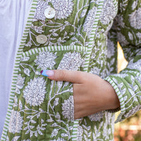 ZINAT OLIVE Short Quilted Cotton Jacket