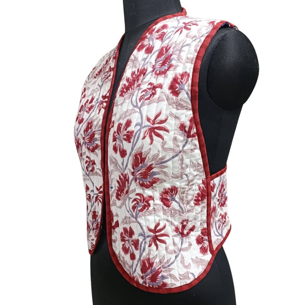 SHAIRA Quilted Blockprint Gilet