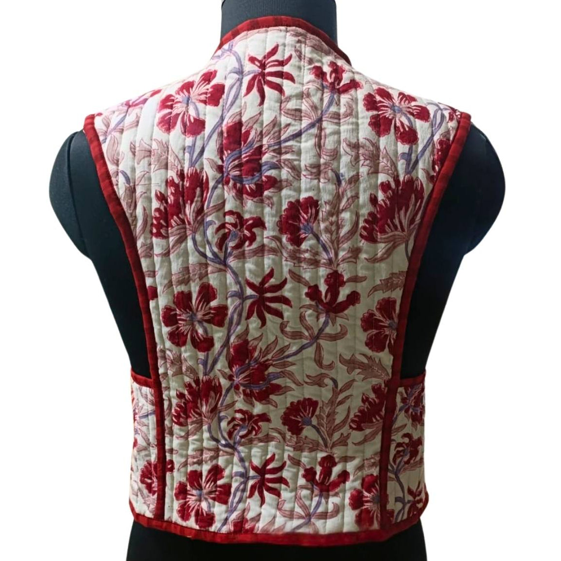 SHAIRA Quilted Blockprint Gilet