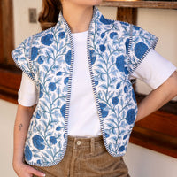 blockprint jackets, quilted jackets, quilted gilets, block print gilets, block print waistcoats, cotton waistcoats