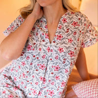 SORAYA Rose Cap Sleeve Blockprint Nightie