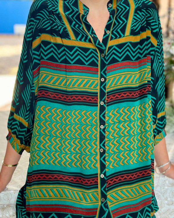AMAYA Silk Shirt Dress