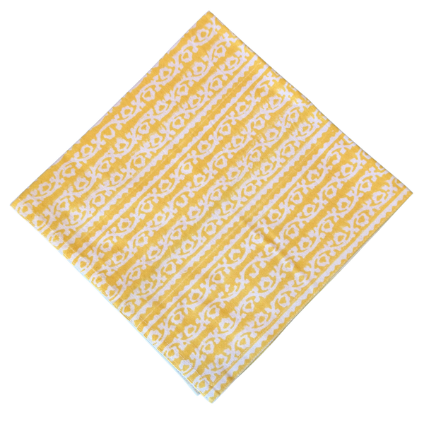 SUZANI LIMON BLOCKPRINT NAPKINS SET OF 4