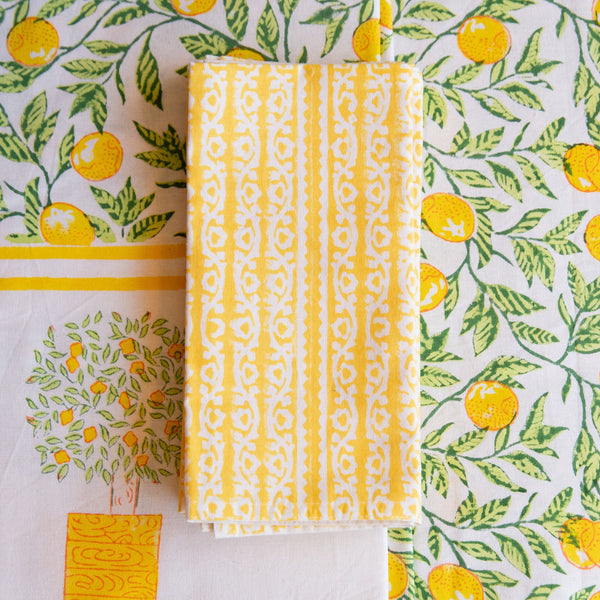 SUZANI Limon Blockprint Napkins