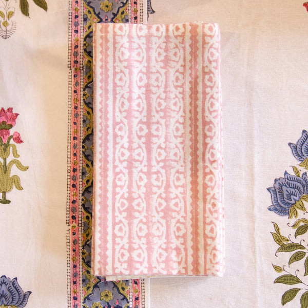 SUZANI Rose Pink Blockprint Napkins