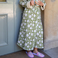 ZINAT OLIVE Quilted Long Dressing Gown