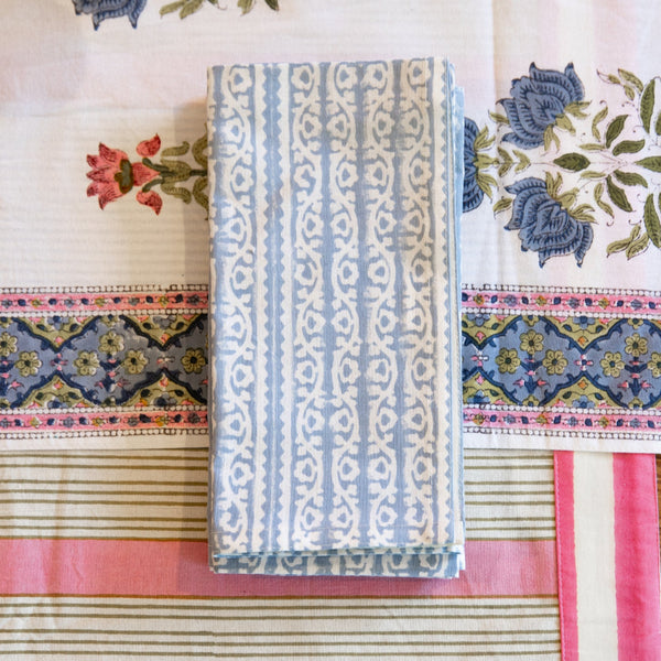 SUZANI Blue Blockprint Napkins