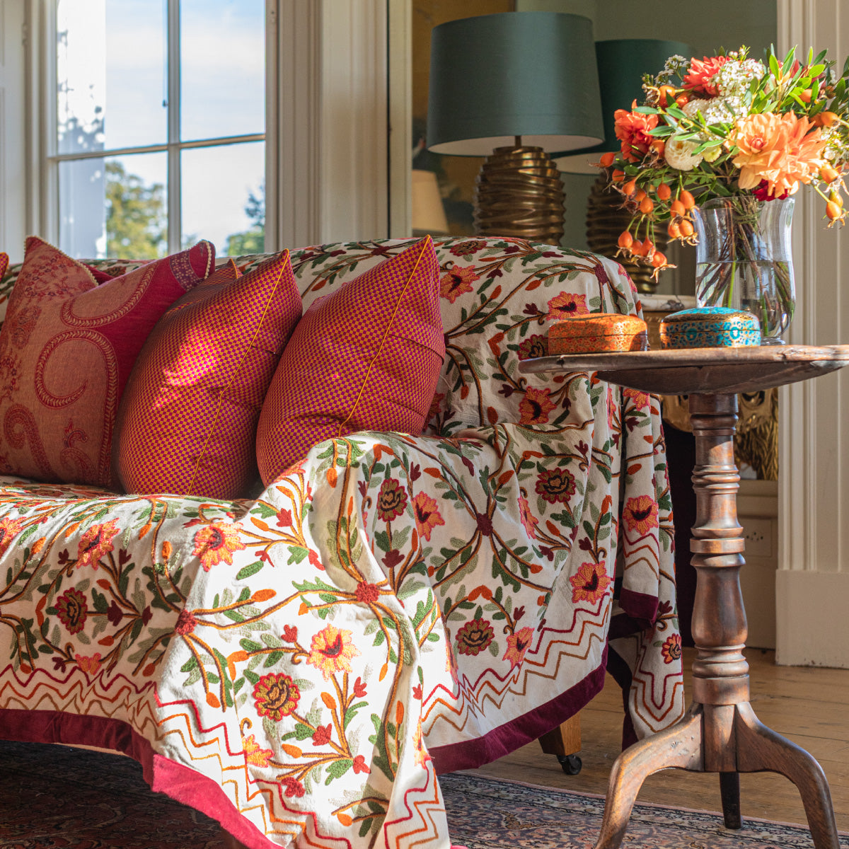 TANTRA Silk Brocade Square Cushion