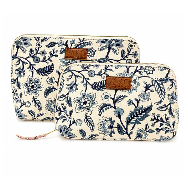 FARO block print washbags, FARO toiletry bags, Birthday gifts for her, Travel essentials for women, Elegant travel washbags for women