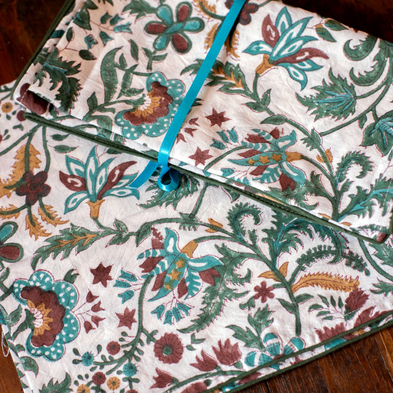 NILOFER TEAL Blockprint Napkins