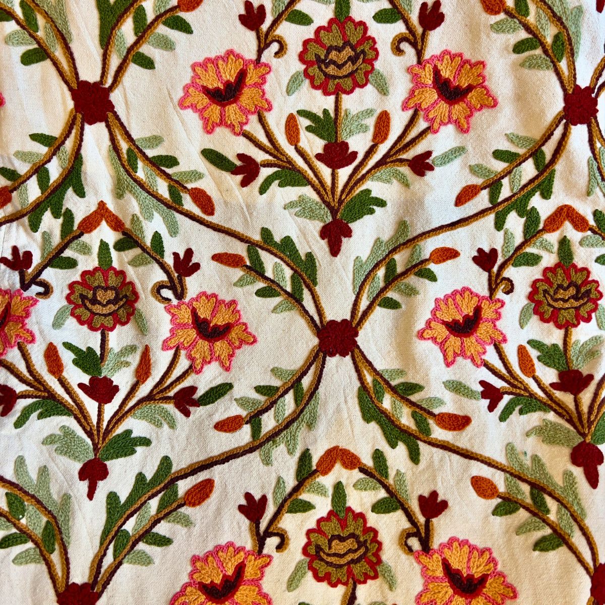 GULNAZ Crewel Embroidered Bedspread