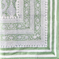 BAROQUE JADE Blockprint Tablecloth