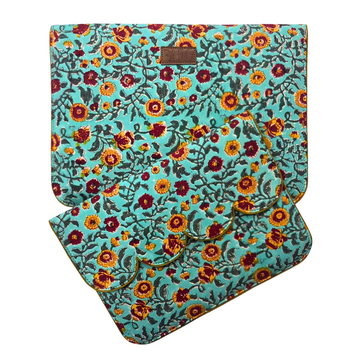 PHIROZE Blockprint Cotton iPad/ Laptop Sleeve