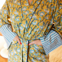 CORA Short Blockprint Dressing Gown