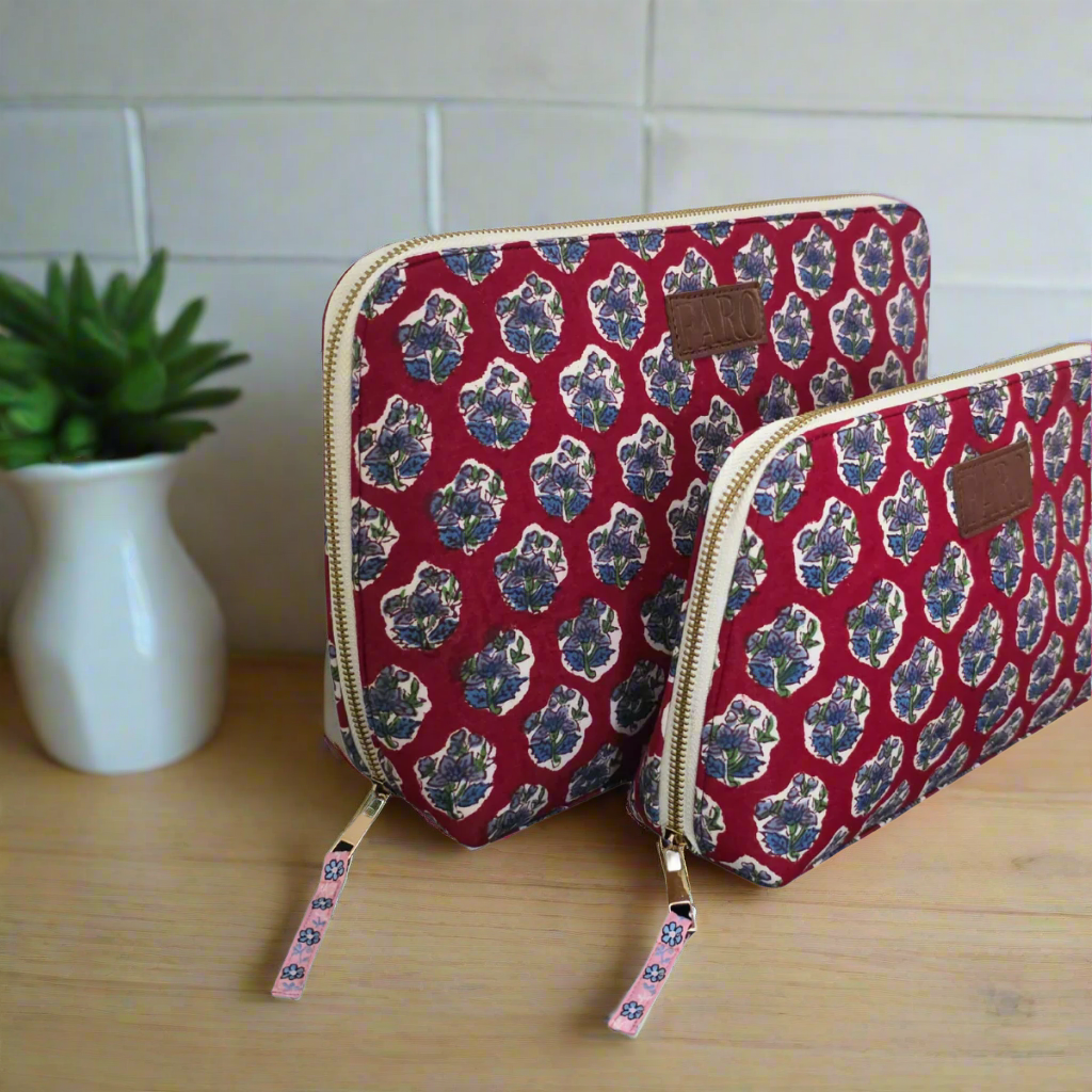 CLARET Blockprint Wash Bag