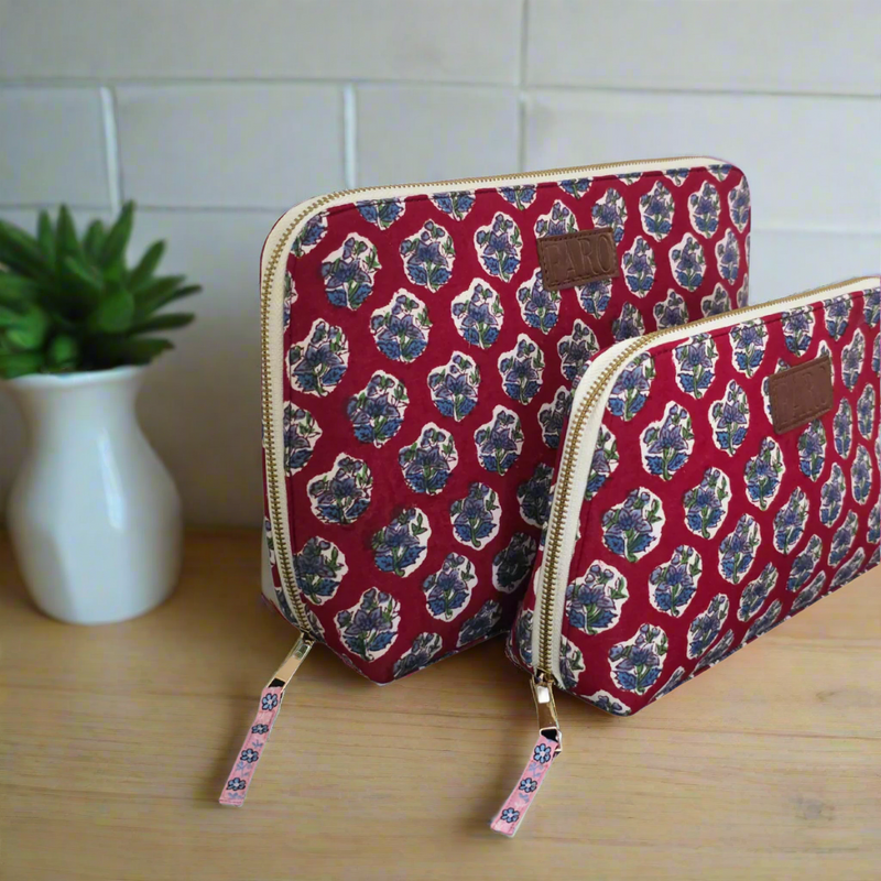 CLARET Blockprint Wash Bag