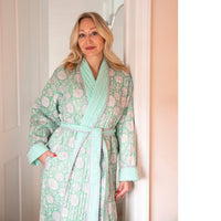 ZINAT MINT Quilted Long Dressing Gown