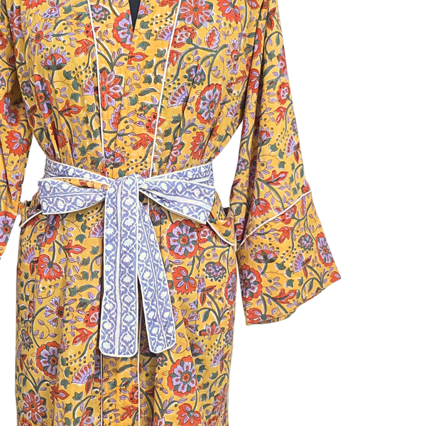 SOPHIE Short Blockprint Dressing Gown
