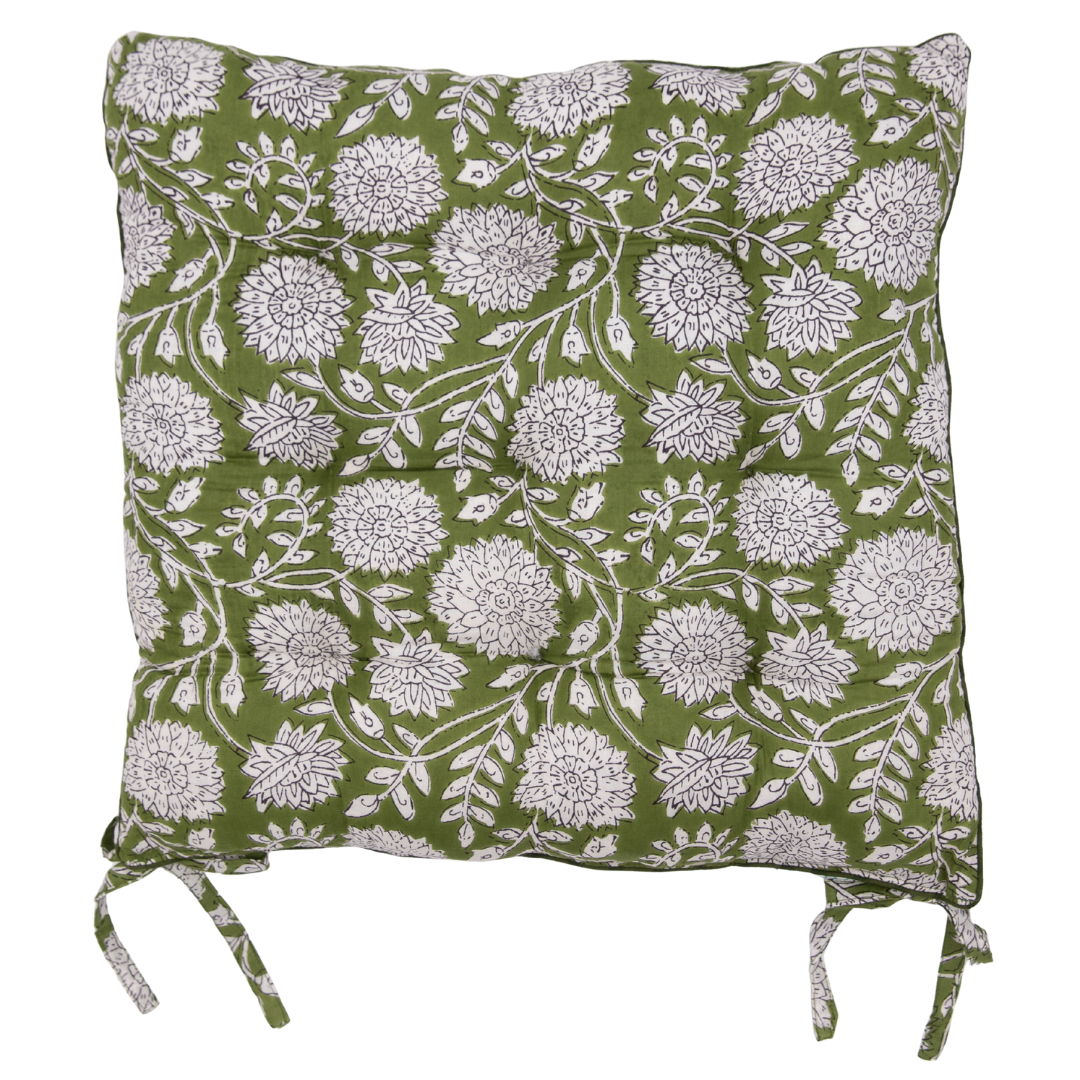 Blockprint Seat pad, Seat Cushion for summer