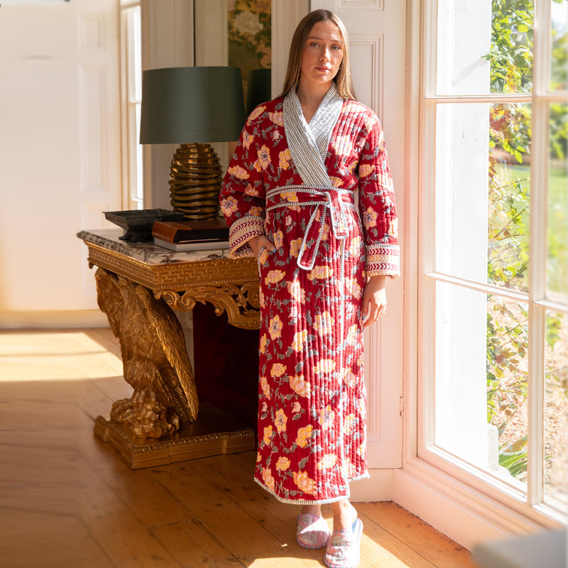 RUKMINI Quilted Long Dressing Gown