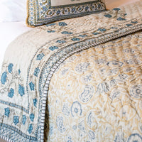 AHILYA Cotton Reversible Padded Blockprint Quilt