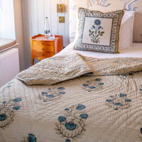 AHILYA Cotton Reversible Padded Blockprint Quilt