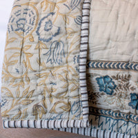 AHILYA Cotton Reversible Padded Blockprint Quilt