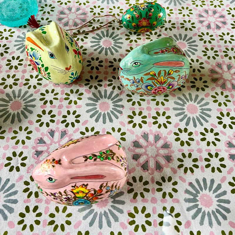 Papier Mâché Hand Painted Easter Bunny Boxes