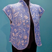 blockprint jackets, quilted jackets, quilted gilets, block print gilets, block print waistcoats, cotton waistcoats