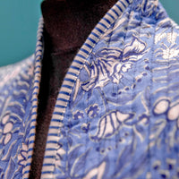 CORNFLOWER Quilted Blockprint Gilet