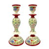 ROSE GARDEN Ivory Papier Mâché Candle Holder (Pair)