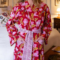 CARA Blockprint Long Dressing Gown