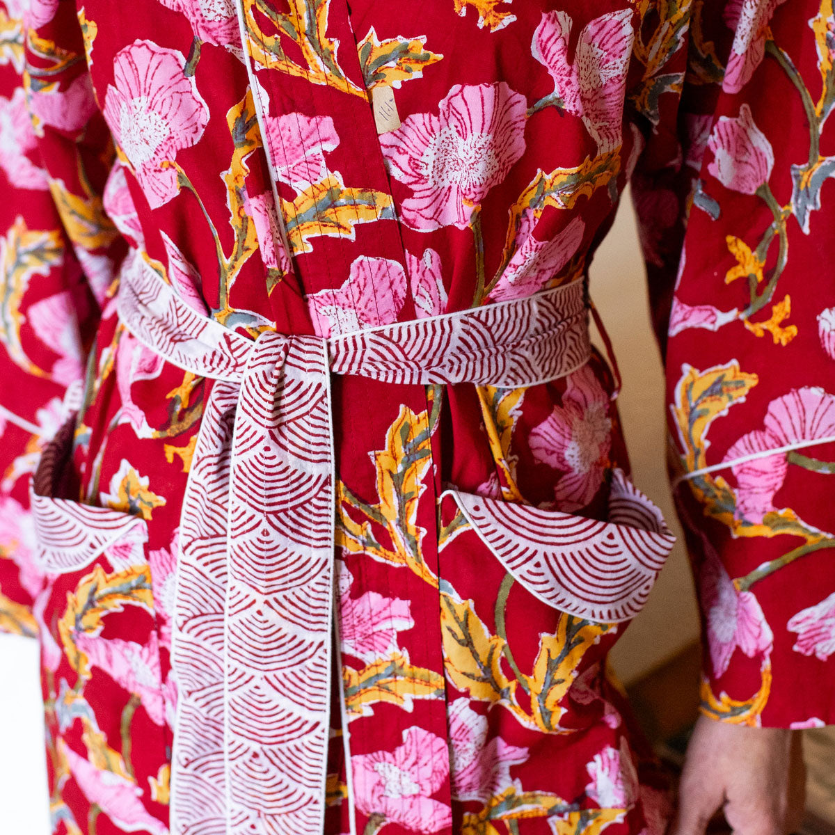 CARA Blockprint Long Dressing Gown