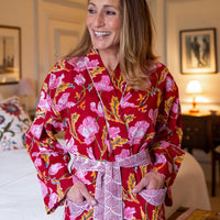 CARA Blockprint Long Dressing Gown