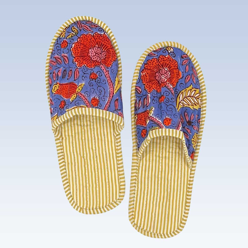 quilted slippers, indoor slippers, faro slippers, blockprint slippers, slip on shoes, , Hand Made Quilted Home Slippers, anti-slip slippers, non-slip quilted slippers, faro shoes