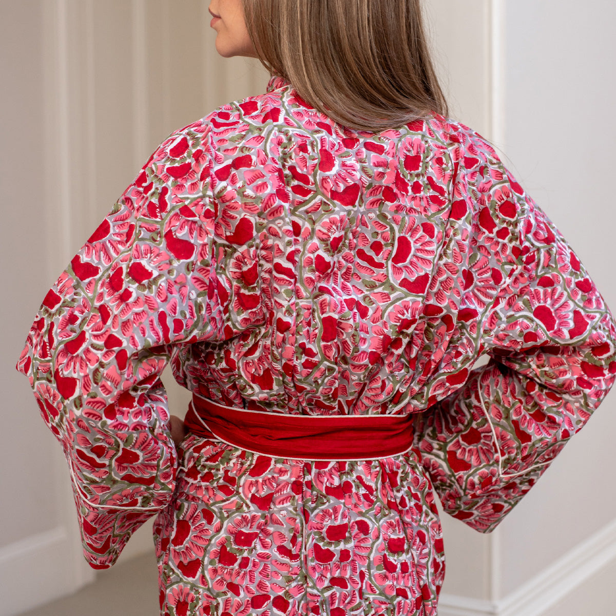 ELIZA Blockprint Long Dressing Gown
