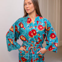FIROZ Blockprint Long Dressing Gown