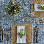FLORENCE French Blue Blockprint Tablecloth