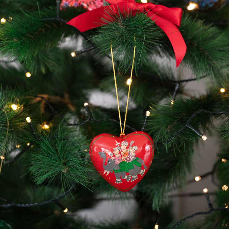 Christmas ornaments, Christmas baubles, papier mache baubles, Gold Christmas bauble, Kashmir papier mache, hand painted accessories