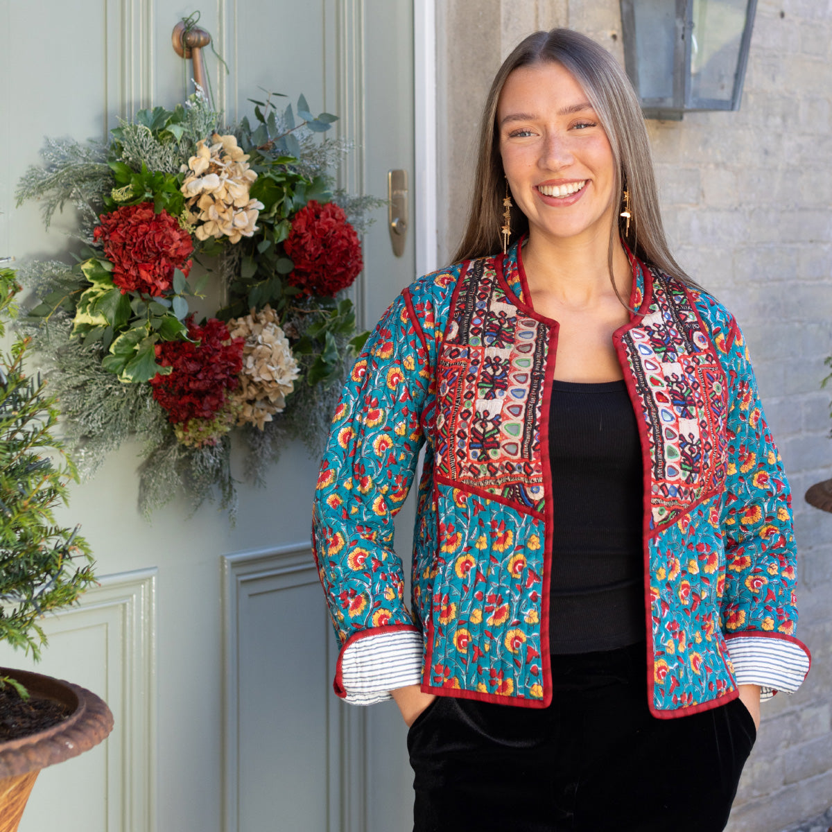 quilted jackets, Faro quilted jackets, cotton quilted waist coats, Block Printed Boho Style clothing,  Quilted Handmade Jackets